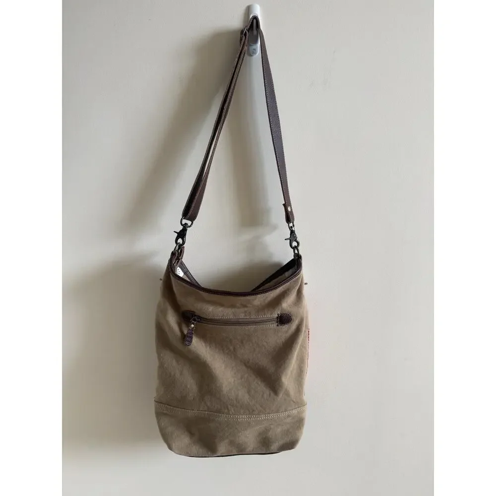 Myra Bag Technicolor‎ Cotton Rug Shoulder Bag Purse Bohemian Western Cowhide